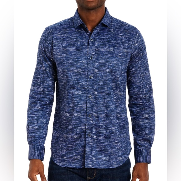 NWT - Robert Graham Men’s Tailored Fit Line-Print Sport Shirt - Size XL - Picture 2 of 10